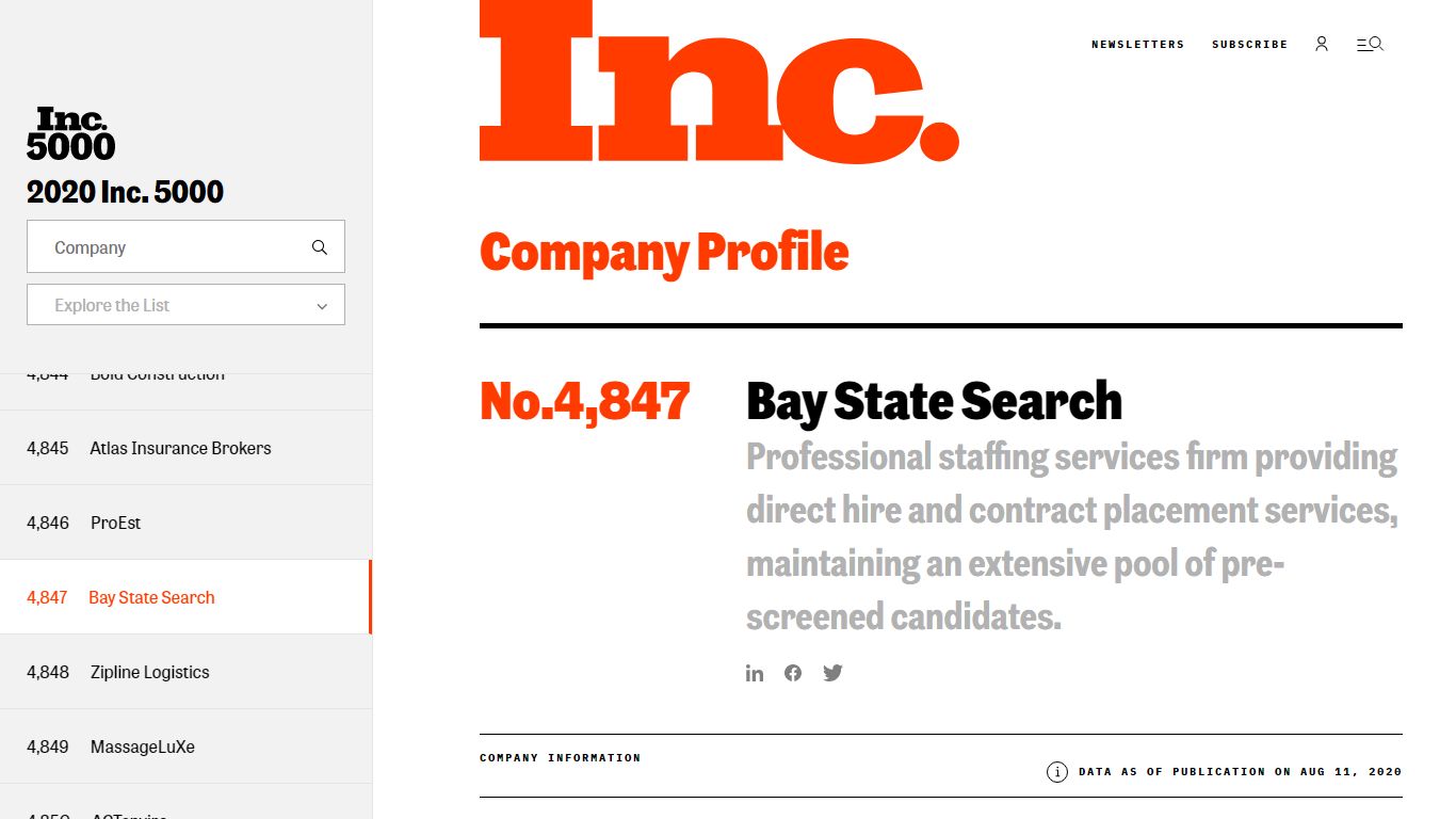 Bay State Search | Inc.com